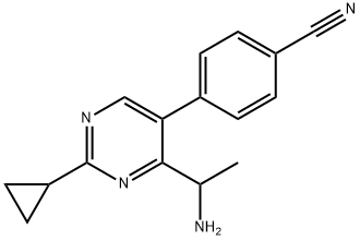 4-[4-(1-aminoethyl)-2-cyclopropyl-5-pyrimidinyl]Benzonitrile Structure