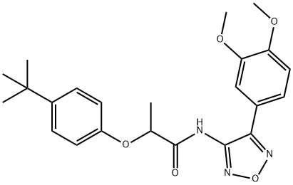 2-(4-tert-butylphenoxy)-N-[4-(3,4-dimethoxyphenyl)-1,2,5-oxadiazol-3-yl]propanamide Structure
