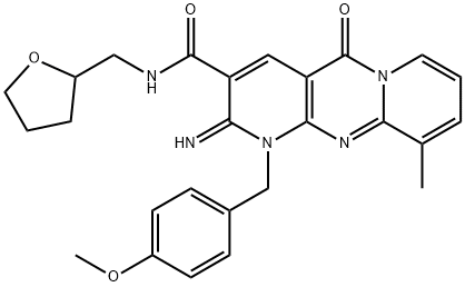 2-imino-1-(4-methoxybenzyl)-10-methyl-5-oxo-N-(tetrahydro-2-furanylmethyl)-1,5-dihydro-2H-dipyrido[1,2-a:2,3-d]pyrimidine-3-carboxamide,919226-93-0,结构式