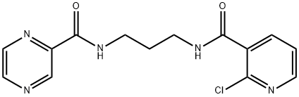 N-(3-{[(2-chloropyridin-3-yl)carbonyl]amino}propyl)pyrazine-2-carboxamide 化学構造式