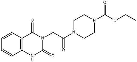 ethyl 4-[(2-hydroxy-4-oxoquinazolin-3(4H)-yl)acetyl]piperazine-1-carboxylate Struktur