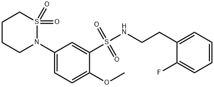 5-(1,1-dioxido-1,2-thiazinan-2-yl)-N-[2-(2-fluorophenyl)ethyl]-2-methoxybenzenesulfonamide Structure