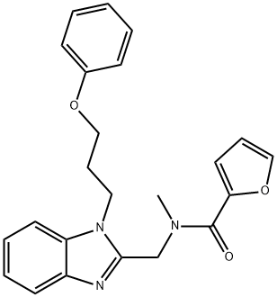 N-methyl-N-{[1-(3-phenoxypropyl)-1H-benzimidazol-2-yl]methyl}-2-furamide 化学構造式