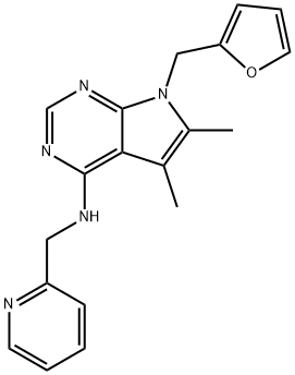 7-(furan-2-ylmethyl)-5,6-dimethyl-N-(pyridin-2-ylmethyl)-7H-pyrrolo[2,3-d]pyrimidin-4-amine Structure