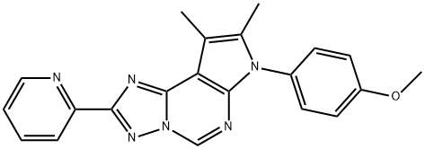 4-[8,9-dimethyl-2-(2-pyridinyl)-7H-pyrrolo[3,2-e][1,2,4]triazolo[1,5-c]pyrimidin-7-yl]phenyl methyl ether Struktur