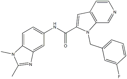 1h-pyrrolo[2,3-c]pyridine-2-carboxamide,n-(1,2-dimethyl-1h-benzo[d]imidazol-5-yl)-1-[(3-fluorophenyl)methyl]- 化学構造式