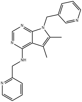 5,6-dimethyl-N-(pyridin-2-ylmethyl)-7-(pyridin-3-ylmethyl)-7H-pyrrolo[2,3-d]pyrimidin-4-amine Structure