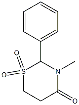 Tetrahydro-3-methyl-2-phenyl-4H-1,3-thiazin-4-one 1,1-dioxide 化学構造式