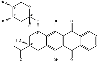(7S-cis)-9-Acetyl-9-amino-7-[(2-deoxy-alpha-D-erythro-pentopyranosyl)oxy]-7,8,9,10-tetrahydro-6,11-dihydroxy-5,12-naphthacenedione Structure