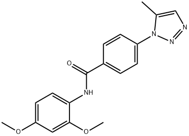 N-(2,4-dimethoxyphenyl)-4-(5-methyl-1H-1,2,3-triazol-1-yl)benzamide 化学構造式