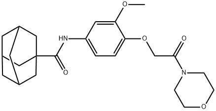 N-{3-methoxy-4-[2-(4-morpholinyl)-2-oxoethoxy]phenyl}-1-adamantanecarboxamide,924829-69-6,结构式