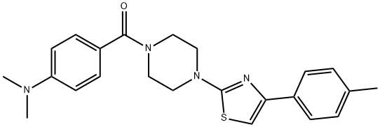N,N-dimethyl-N-[4-({4-[4-(4-methylphenyl)-1,3-thiazol-2-yl]-1-piperazinyl}carbonyl)phenyl]amine Structure