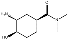 (1S,3R,4R)-3-amino-4-hydroxy-N,N-dimethylcyclohexanecarboxamide Struktur
