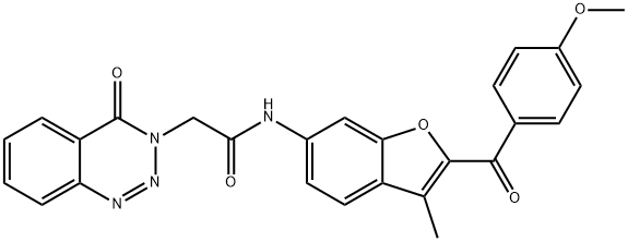 N-{2-[(4-methoxyphenyl)carbonyl]-3-methyl-1-benzofuran-6-yl}-2-(4-oxo-1,2,3-benzotriazin-3(4H)-yl)acetamide Structure