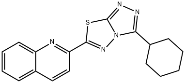 2-(3-cyclohexyl[1,2,4]triazolo[3,4-b][1,3,4]thiadiazol-6-yl)quinoline 结构式