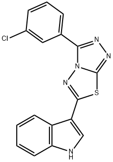 3-[3-(3-chlorophenyl)[1,2,4]triazolo[3,4-b][1,3,4]thiadiazol-6-yl]-1H-indole Structure