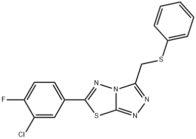 6-(3-chloro-4-fluorophenyl)-3-[(phenylsulfanyl)methyl][1,2,4]triazolo[3,4-b][1,3,4]thiadiazole Structure