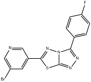 6-(5-bromopyridin-3-yl)-3-(4-fluorophenyl)[1,2,4]triazolo[3,4-b][1,3,4]thiadiazole Struktur