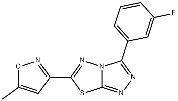 3-(3-fluorophenyl)-6-(5-methyl-1,2-oxazol-3-yl)[1,2,4]triazolo[3,4-b][1,3,4]thiadiazole 结构式