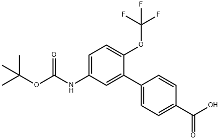 5-((叔-丁氧羰基)氨基)-2-(三氟甲氧基)-[1,1-二联苯]-4-羧酸,929891-12-3,结构式