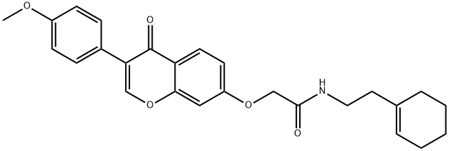 N-[2-(cyclohex-1-en-1-yl)ethyl]-2-{[3-(4-methoxyphenyl)-4-oxo-4H-chromen-7-yl]oxy}acetamide,929969-64-2,结构式