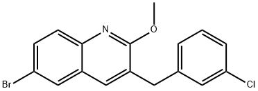 6-bromo-3-[(3-chlorophenyl)methyl]-2-methoxyquinoline Structure