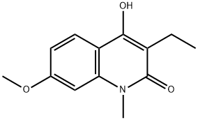 3-Ethyl-4-hydroxy-7-methoxy-1-methylquinolin-2(1H)-one 化学構造式