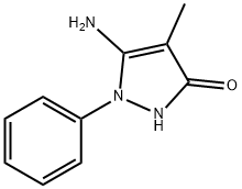 5-Amino-4-methyl-1-phenyl-1,2-dihydro-pyrazol-3-one Struktur