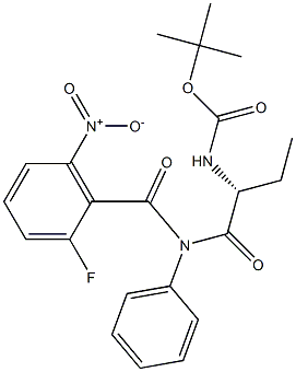 (R)-tert-Butyl (1-(2-fluoro-6-nitro-N-phenylbenzamido)-1-oxobutan-2-yl)carbamate Struktur