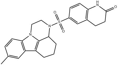 6-((8-methyl-3a,4,5,6-tetrahydro-1H-pyrazino[3,2,1-jk]carbazol-3(2H)-yl)sulfonyl)-3,4-dihydroquinolin-2(1H)-one Structure