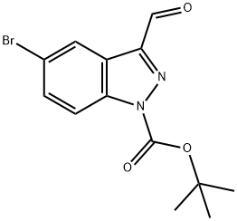 tert-Butyl 5-bromo-3-formyl-1H-indazole-1-carboxylate Struktur