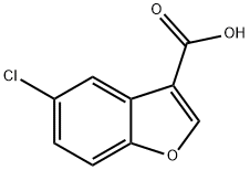 5-氯-1-苯并呋喃-3-羧酸, 93670-31-6, 结构式