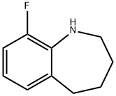 9-Fluoro-2,3,4,5-tetrahydro-1H-benzo[b]azepine 化学構造式