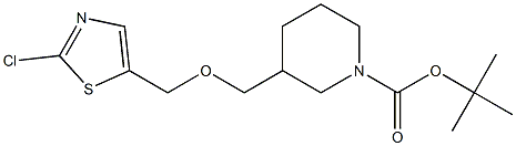 tert-butyl 3-(((2-chlorothiazol-5-yl)methoxy)methyl)piperidine-1-carboxylate Struktur
