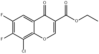 8-Chloro-6,7-difluoro-4-oxo-4H-chromene-3-carboxylic acid ethyl ester 化学構造式