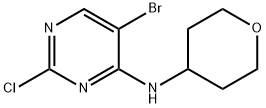 (5-bromo-2-chloro-pyrimidine-4-yl)-(tetrahydro-pyran-4-yl)-amine Struktur