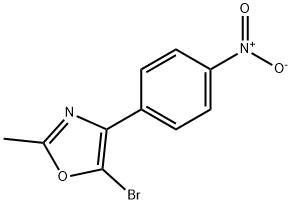 5-bromo-2-methyl-4-(4-nitrophenyl)oxazole 化学構造式