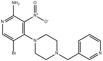 5-Bromo-3-nitro-4-(4-(pyridin-3-ylmethyl)piperazin-1-yl)pyridin-2-amine Struktur