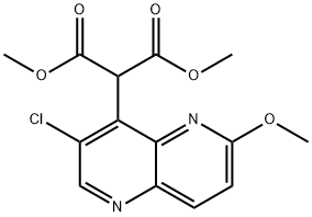 dimethyl [3-chloro-6-(methyloxy)-[1,5]naphthyridin-4-yl]propanedioate Struktur