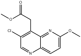 methyl [3-chloro-6-(methyloxy)-[1,5]naphthyridin-4-yl]acetate Structure