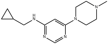 N-(Cyclopropylmethyl)-6-(4-methylpiperazin-1-yl)pyrimidin-4-amine,943058-09-1,结构式
