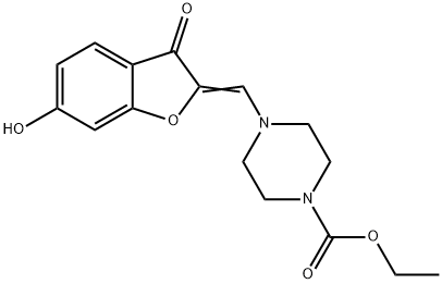 ethyl 4-[(Z)-(6-hydroxy-3-oxo-1-benzofuran-2(3H)-ylidene)methyl]piperazine-1-carboxylate Structure