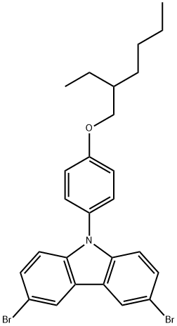 3,6-dibromo-9-{4-[(2-ethylhexyl)oxy]phenyl}-9H-carbazole Structure