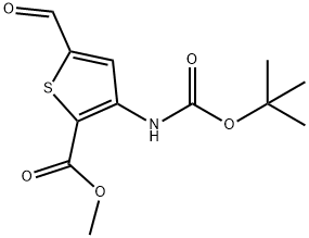 methyl 3-(tert-butoxycarbonylamino)-5-formylthiophene-2-carboxylate,946605-42-1,结构式