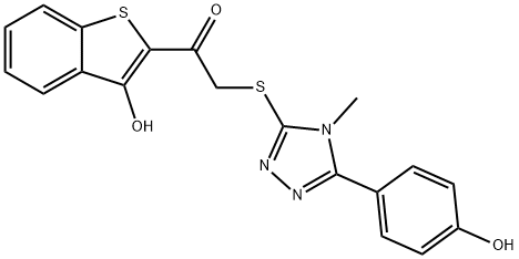 1-(3-hydroxy-1-benzothien-2-yl)-2-{[5-(4-hydroxyphenyl)-4-methyl-4H-1,2,4-triazol-3-yl]thio}ethanone Structure