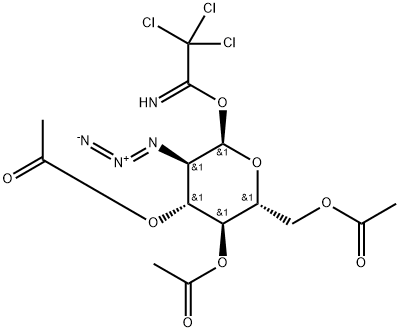 2-Azido-2-deoxy-alpha-D-glucopyranose 3,4,6-triacetate 1-(2,2,2-trichloroethanimidate) 化学構造式