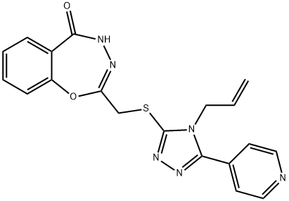 948140-86-1 2-({[4-(prop-2-en-1-yl)-5-(pyridin-4-yl)-4H-1,2,4-triazol-3-yl]sulfanyl}methyl)-1,3,4-benzoxadiazepin-5(4H)-one