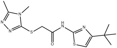 N-(4-tert-butyl-1,3-thiazol-2-yl)-2-[(4,5-dimethyl-4H-1,2,4-triazol-3-yl)thio]acetamide 结构式