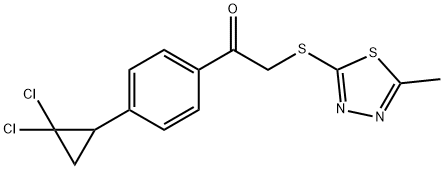 1-[4-(2,2-dichlorocyclopropyl)phenyl]-2-[(5-methyl-1,3,4-thiadiazol-2-yl)thio]ethanone Structure