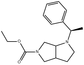 1-[(R)-1-苯基乙基]六氢吡咯并[3,4-B]吡咯-5(1H)-甲酸乙酯,948846-55-7,结构式